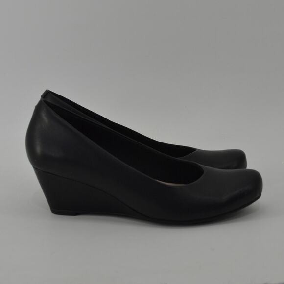 Clarks Collection Flores Tulip Wedge Womens Black Sz7.5 Pump - Picture 4 of 13